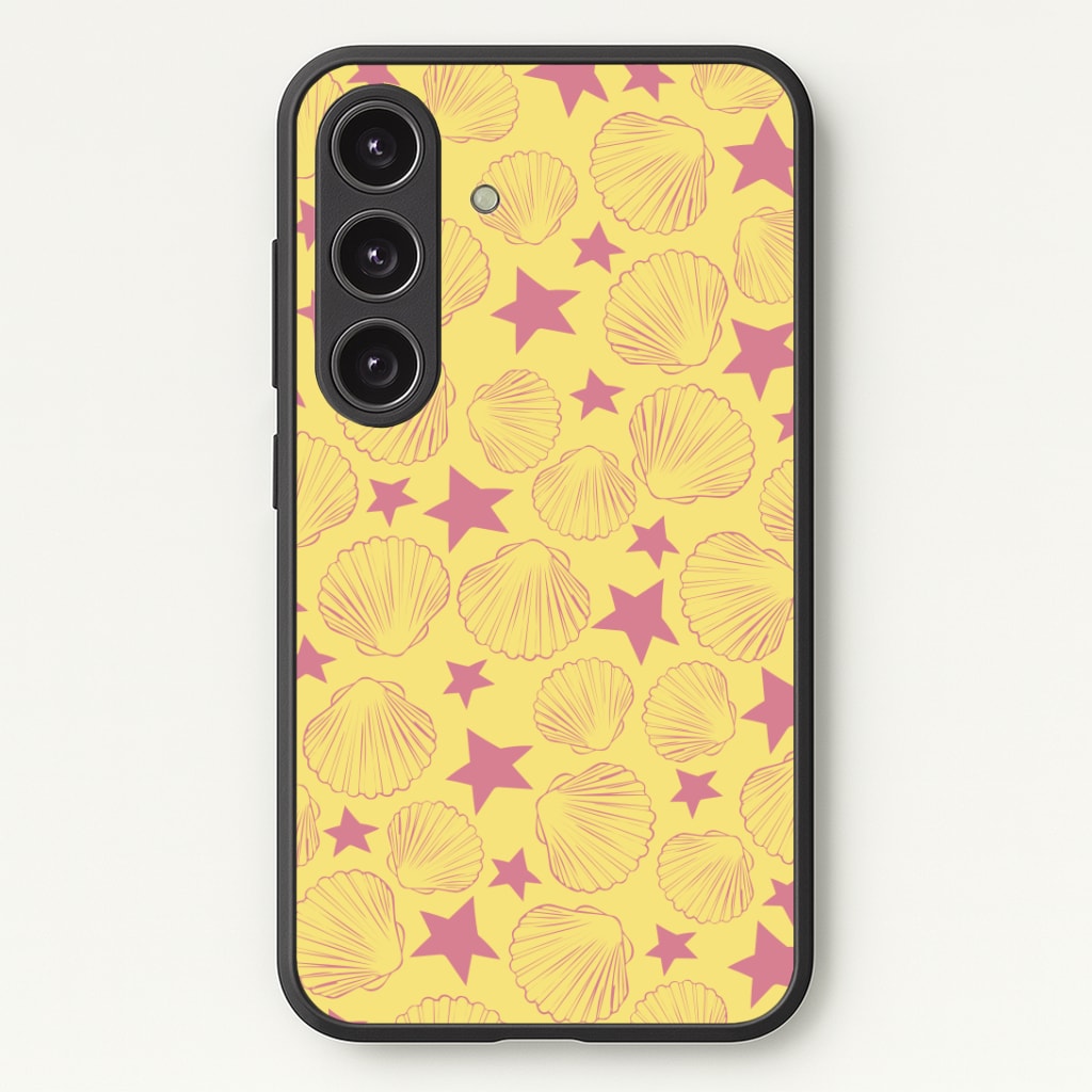 Seashells And Stars Yellow Pattern Phone Case