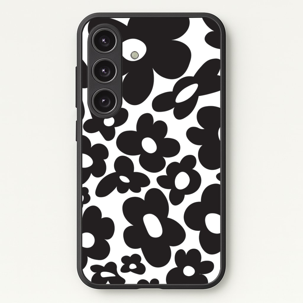 Black Flowers - Trippy Patterns Phone Case