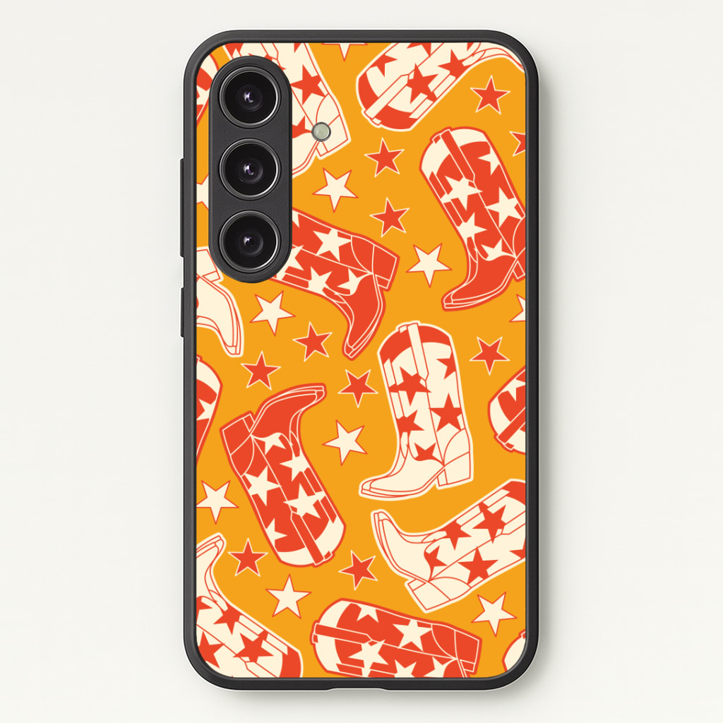 Cartoon Cowboy Boots And Stars Pattern Phone Case