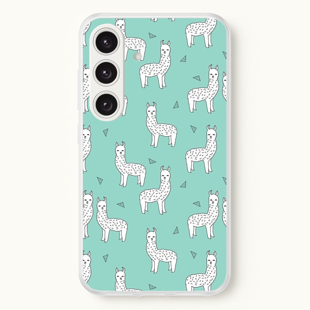 Mint Alpaca Pattern Phone Case