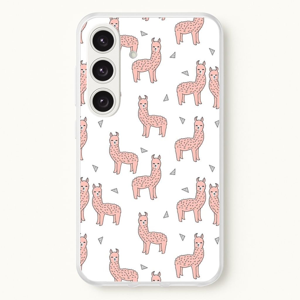 Pale Pink Alpaca Pattern Phone Case