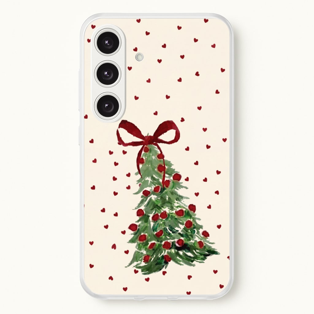 Painted Christmas Tree Hearts Phone Case