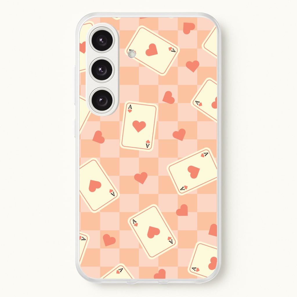 Cute Playing Cards And Hearts Pattern Phone Case