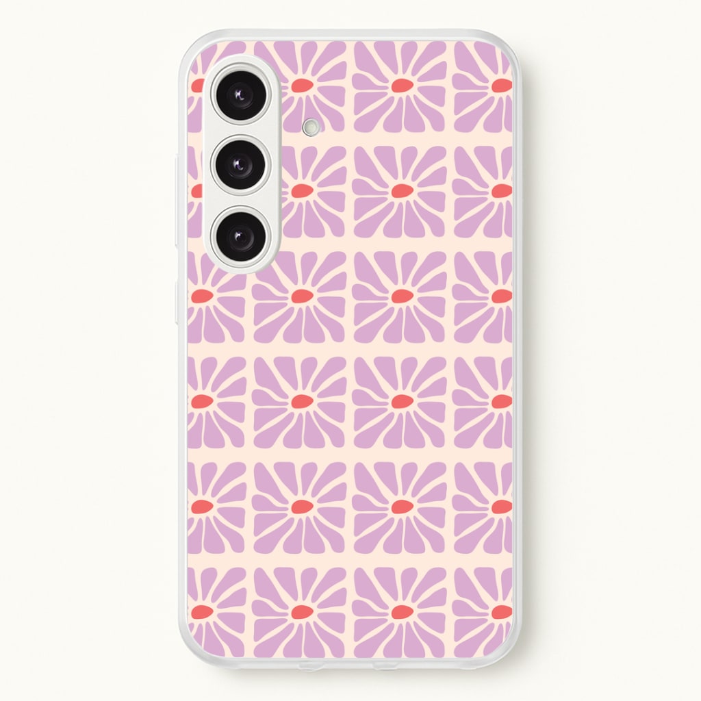 Square Abstract Flowers Mauve Phone Case