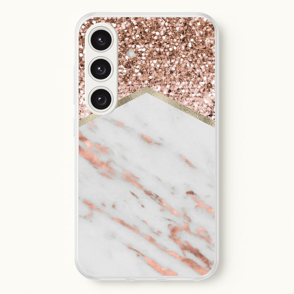 Rose Gold Marble & Glitter Phone Case