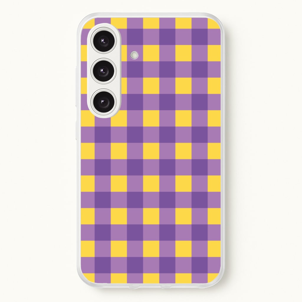 Purple And Yellow Checkered Pattern Phone Case
