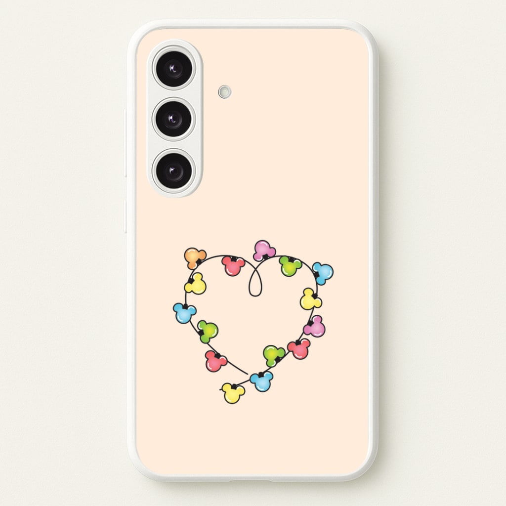 Cartoon Mouse Christmas Fairylights Heart Phone Case