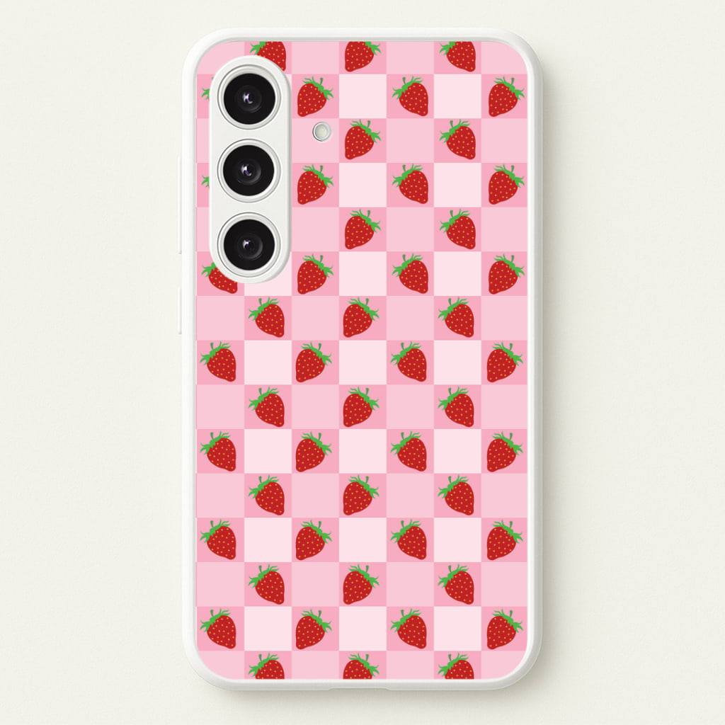 Checkered Strawberries Pattern Phone Case