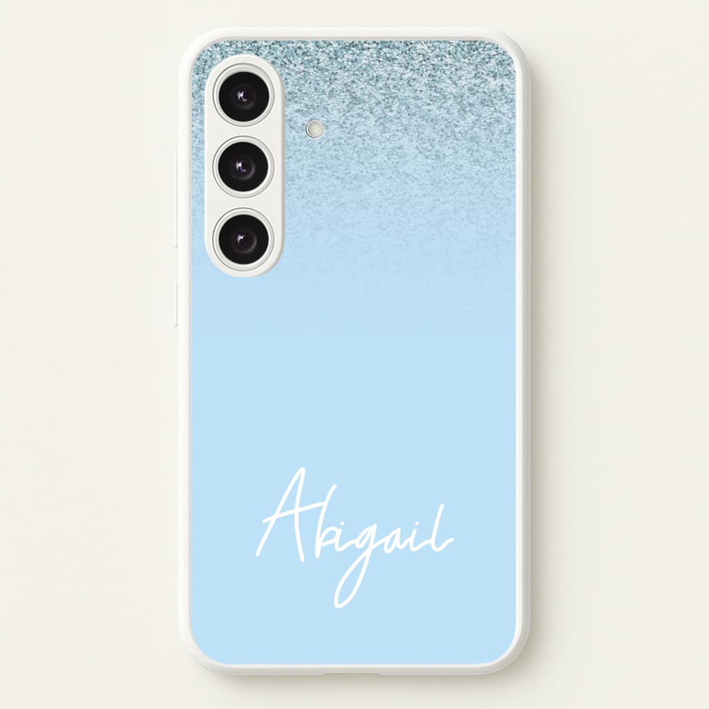 Blue Glitter Personalised Name Phone Case