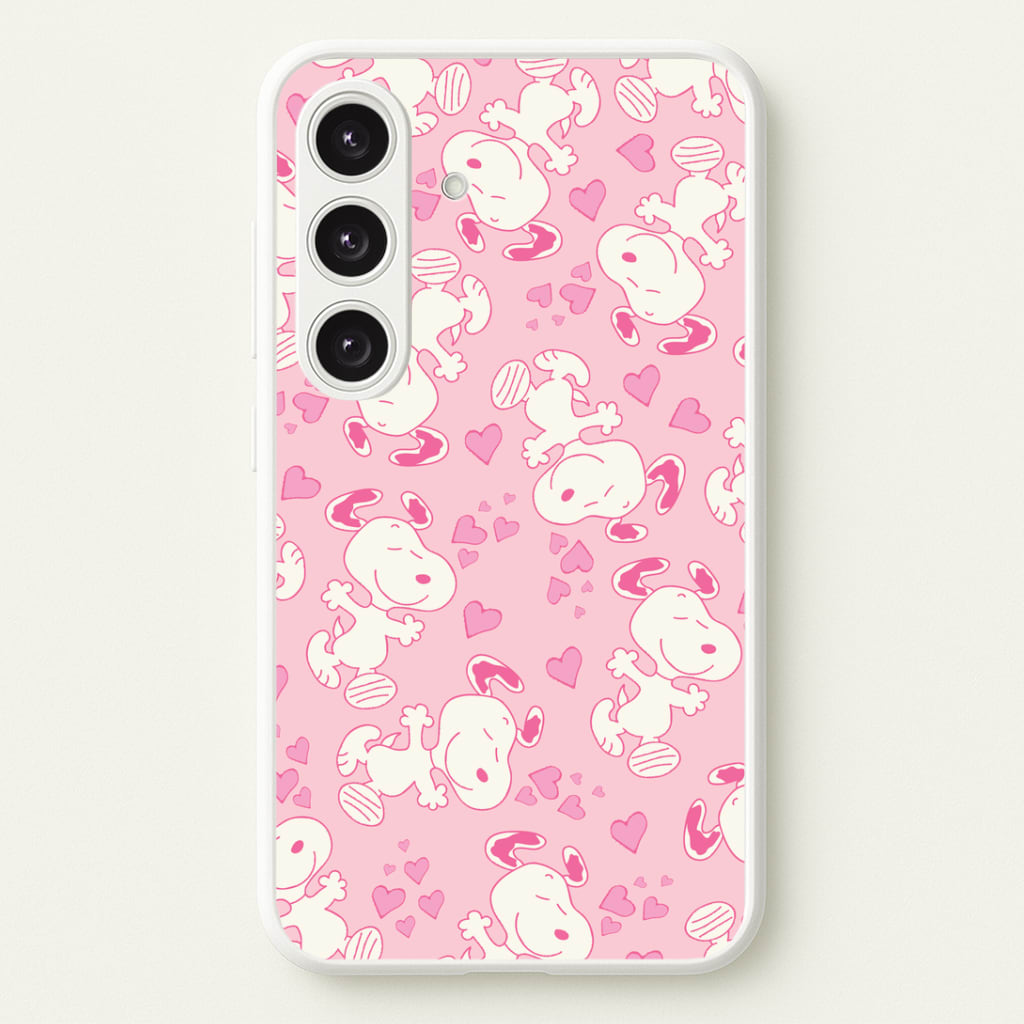 Cartoon Beagle Valentine Hearts Pattern Phone Case