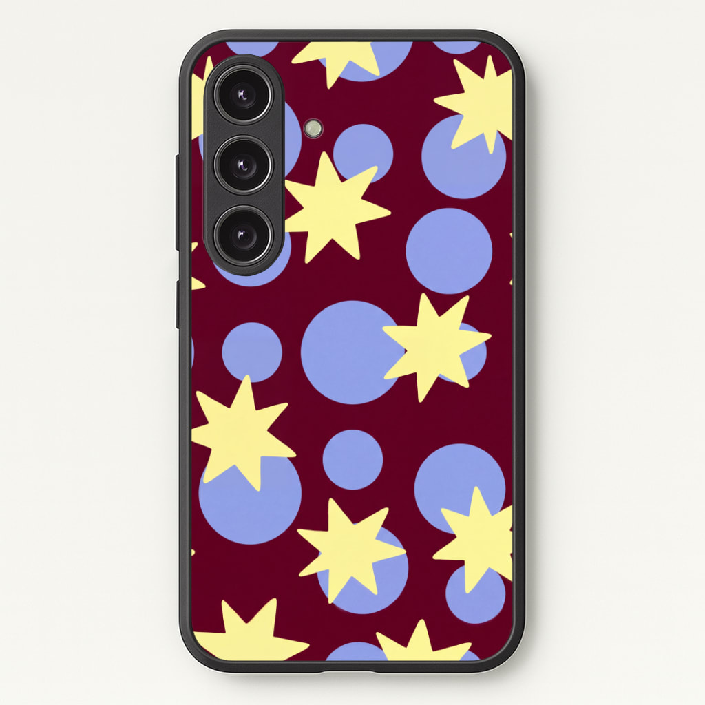 Butter Stars On Burgundy Phone Case