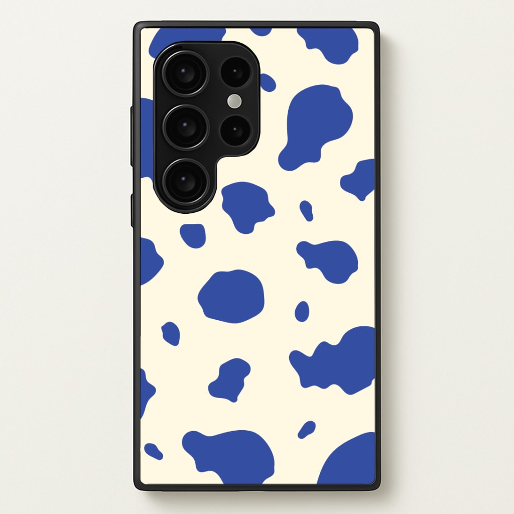 Blue Cow Print Phone Case