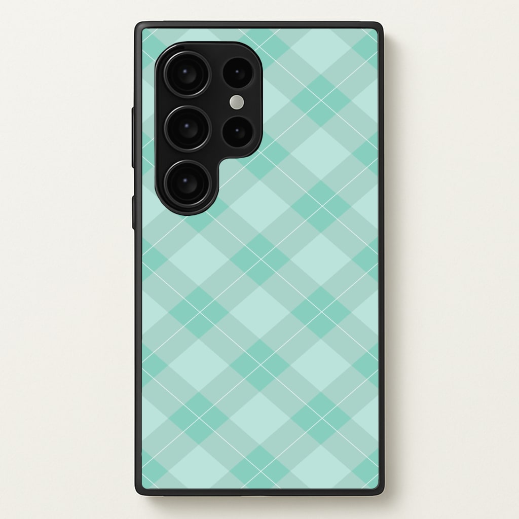 Light Cyan Tartan Christmas Pattern Phone Case