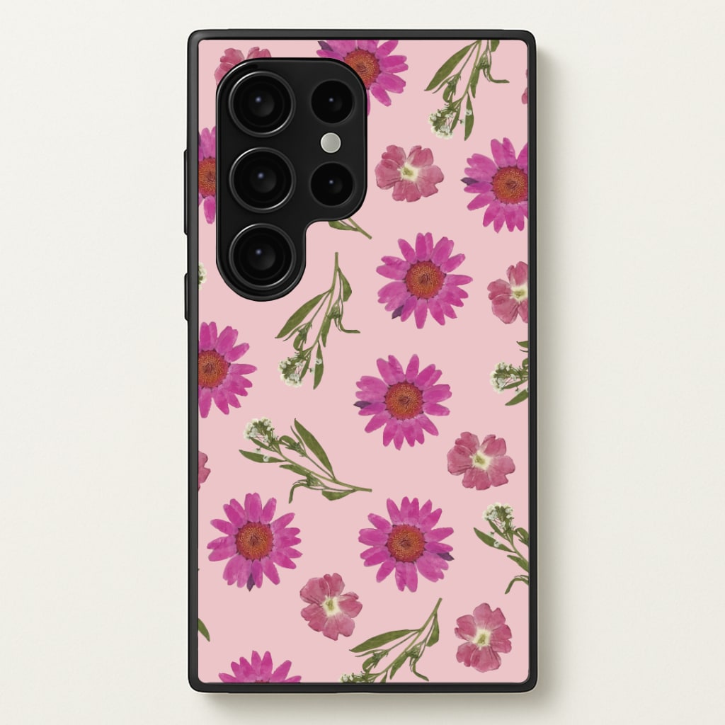 Pressed Pink Flowers Pattern Phone Case
