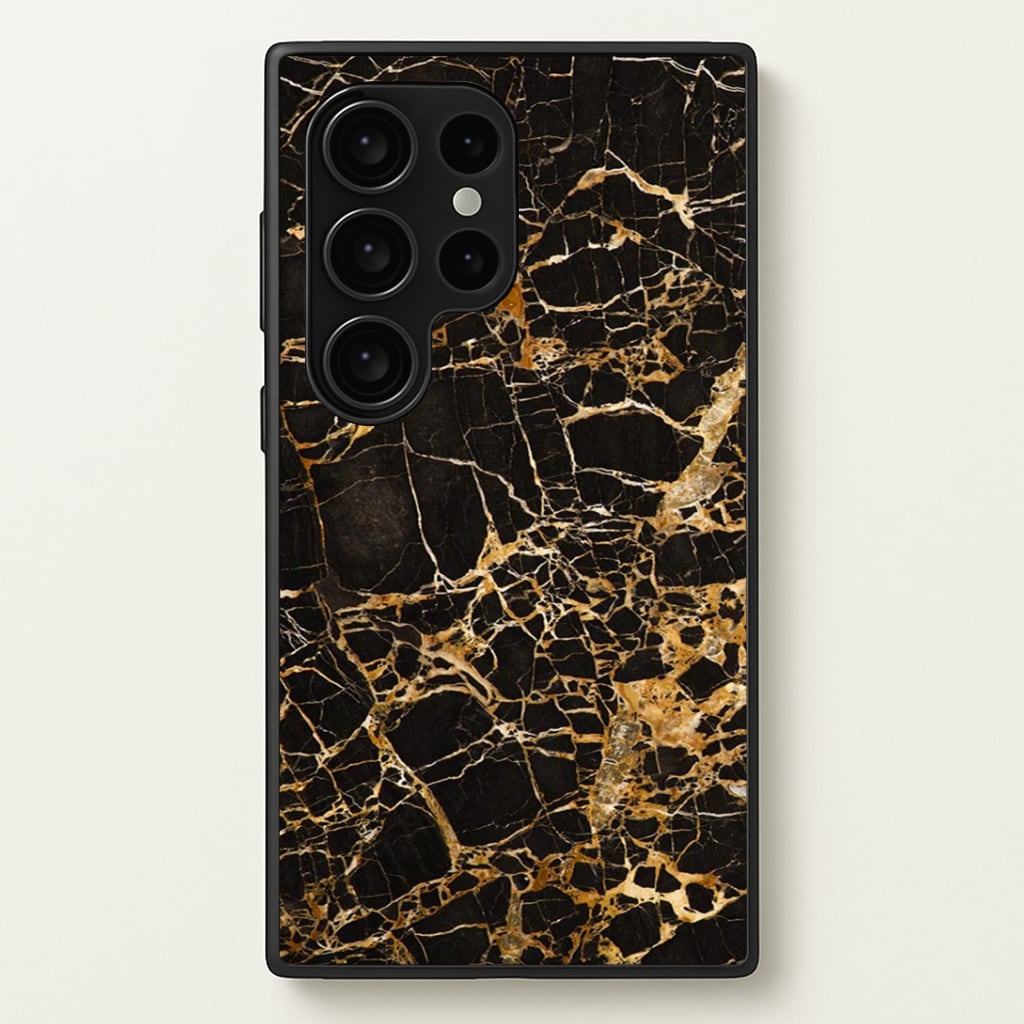 Black & Gold Marble Pattern Phone Case