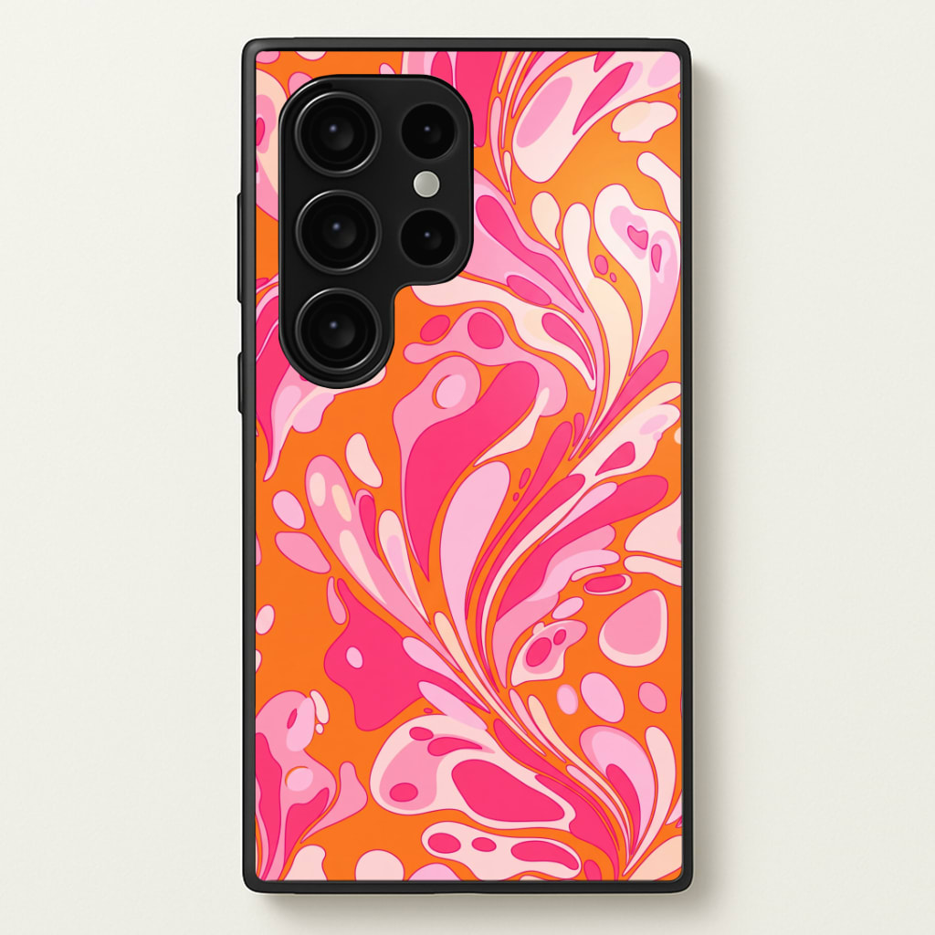 Orange Marble Swirl Phone Case