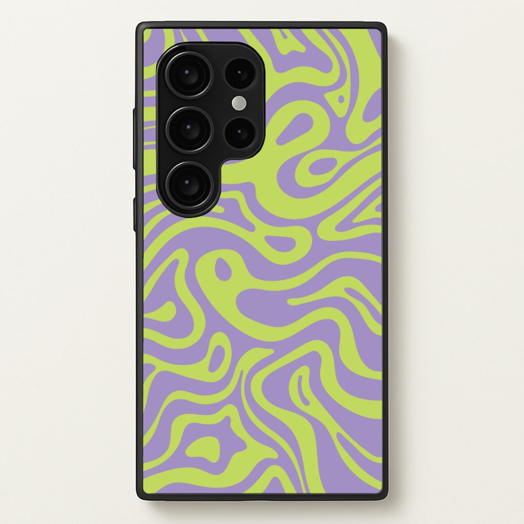 Green And Purple Waves Pattern Phone Case