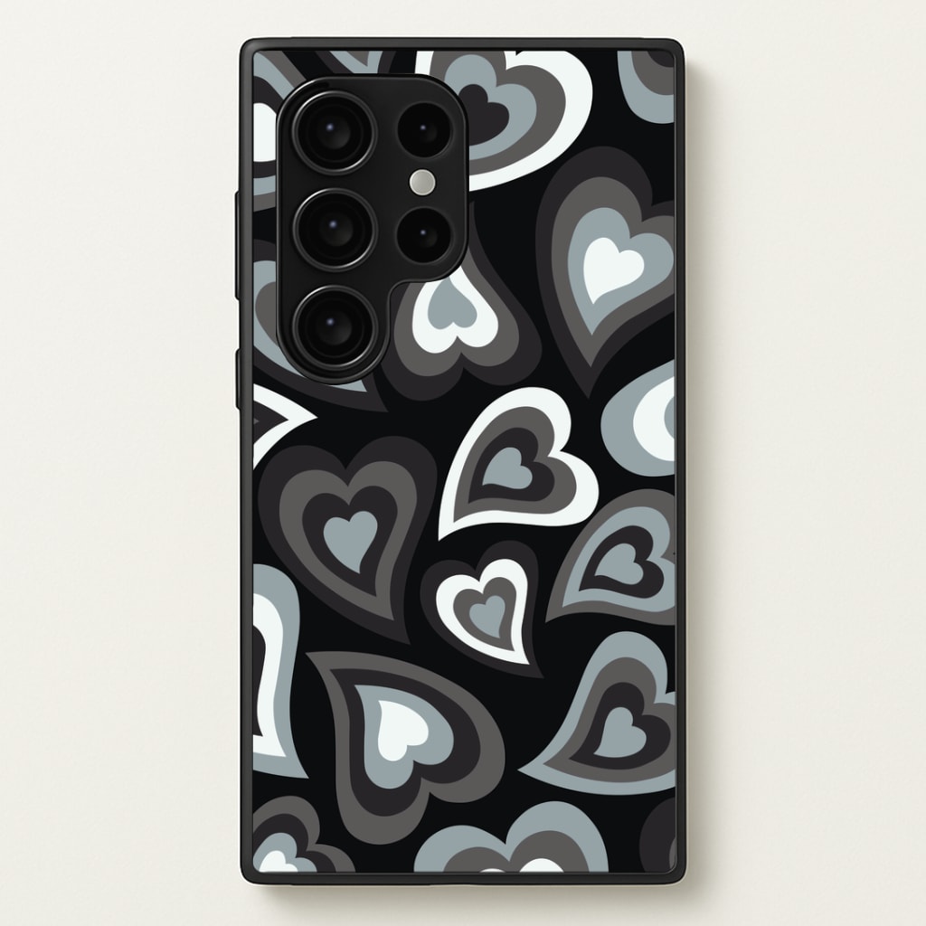 Black Hearts - Trippy Patterns Phone Case