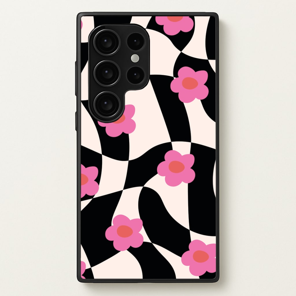 Checkboard Flowers - Trippy Patterns Phone Case