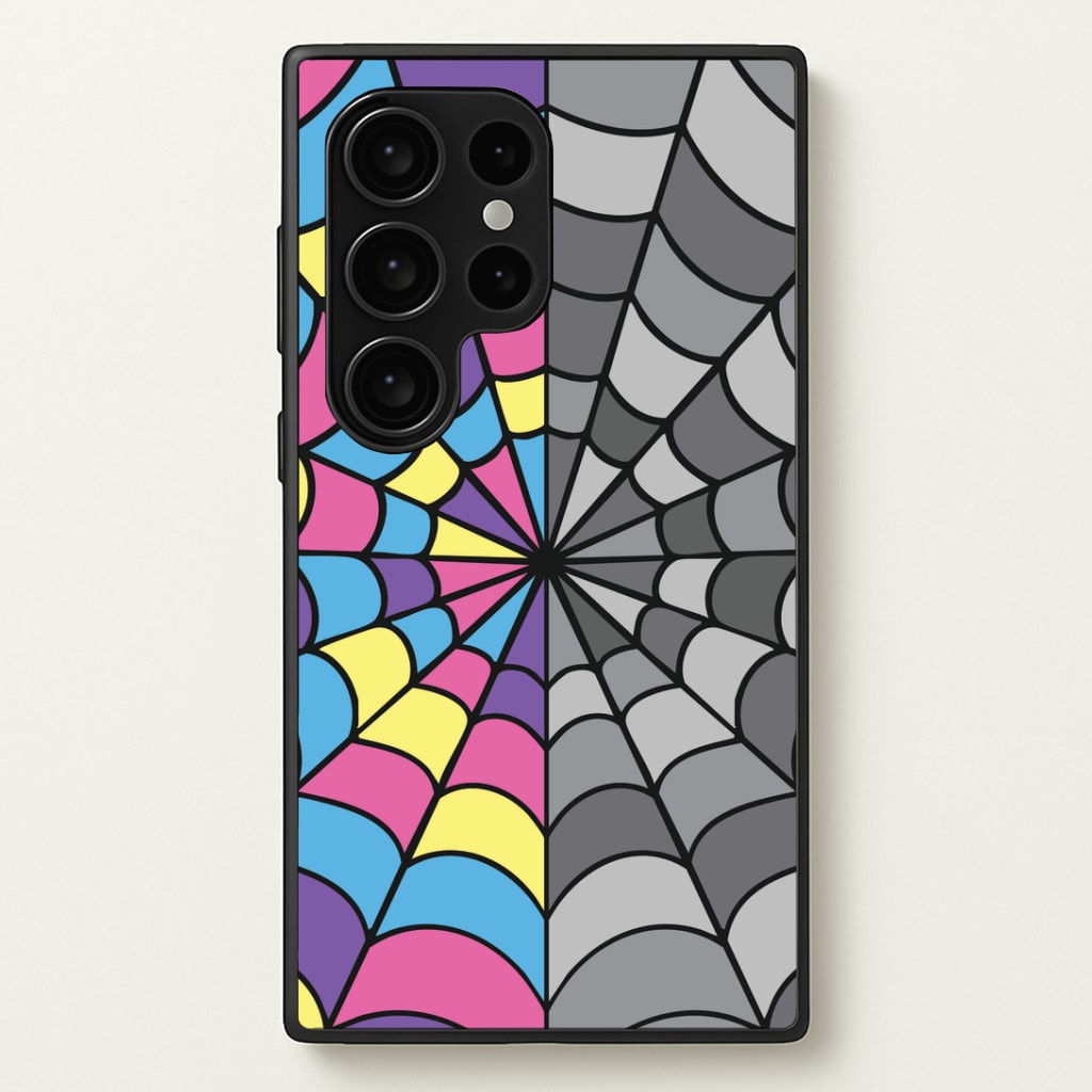 Colourful And Gray Spiderweb Phone Case