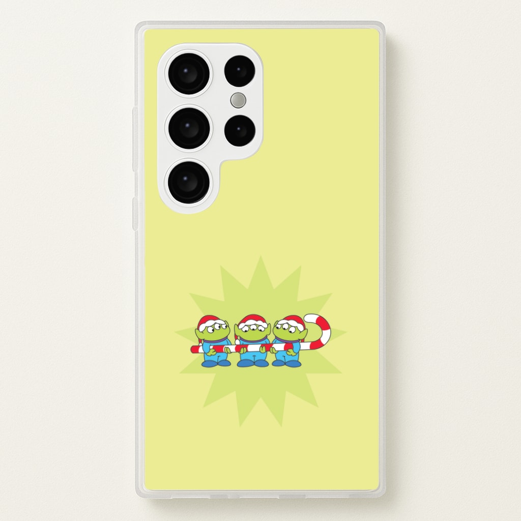 Cute Green Aliens Candycane Phone Case