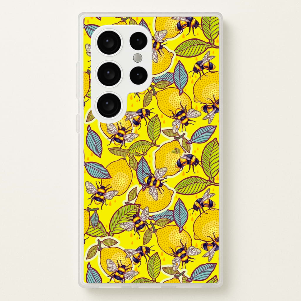 Yellow Lemon and Bee Phone Case
