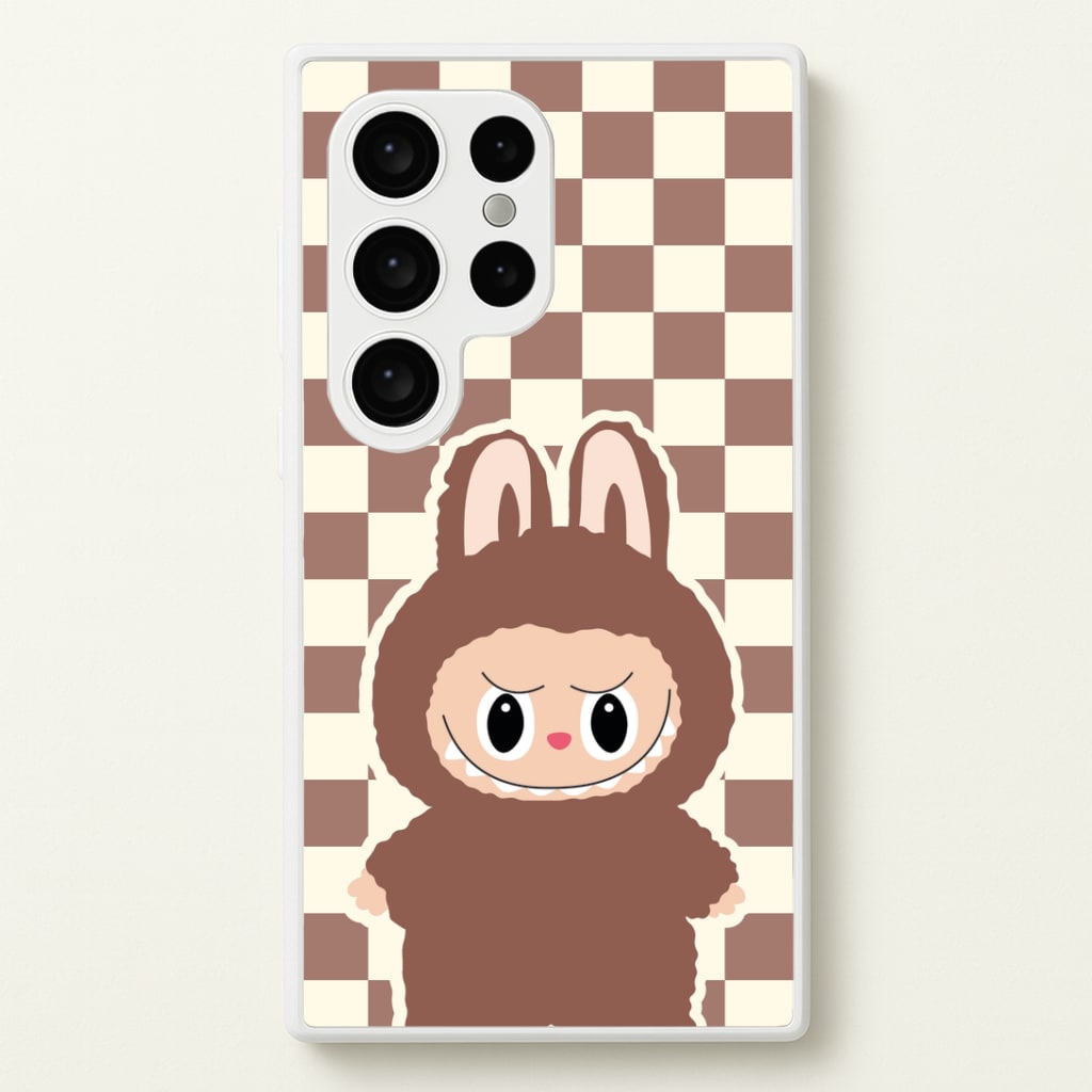 Checkered Cute Brown Monster Phone Case
