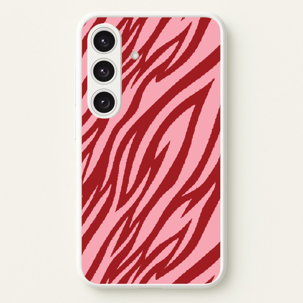 Red And Pink Tiger Print Phone Case