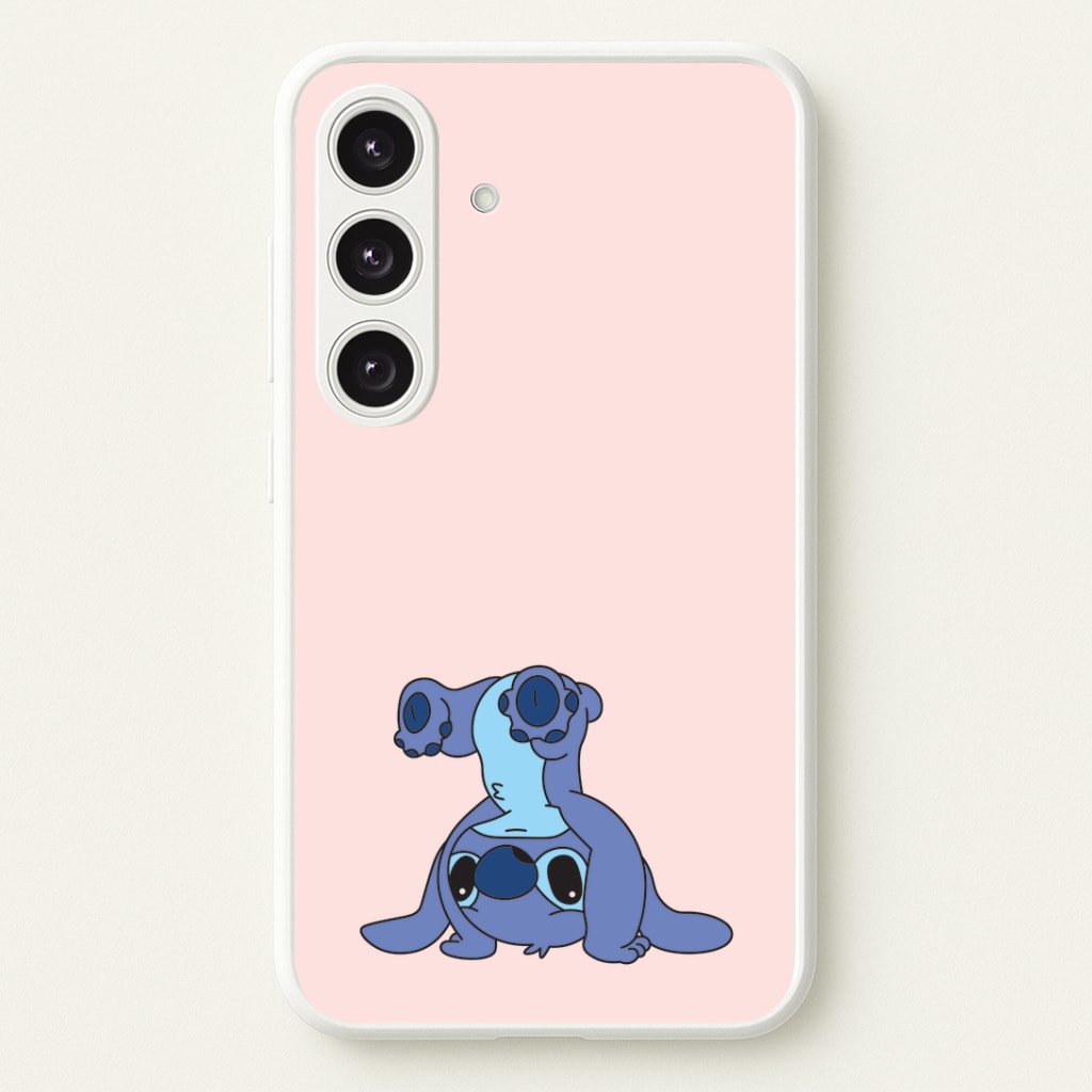 Cute Blue Alien Handstand Phone Case