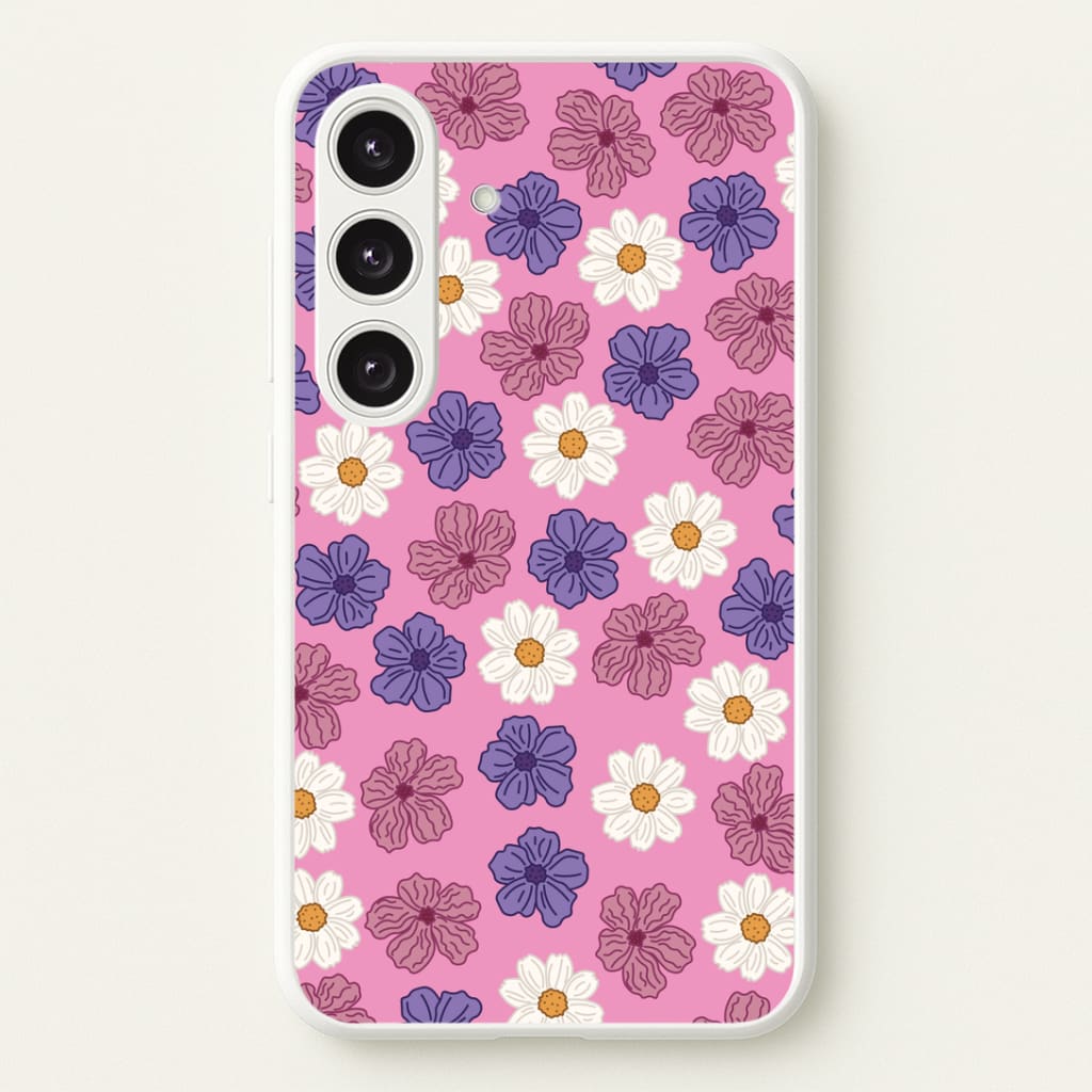 Pink, Purple And White Flowers - Floral Patterns Phone Case