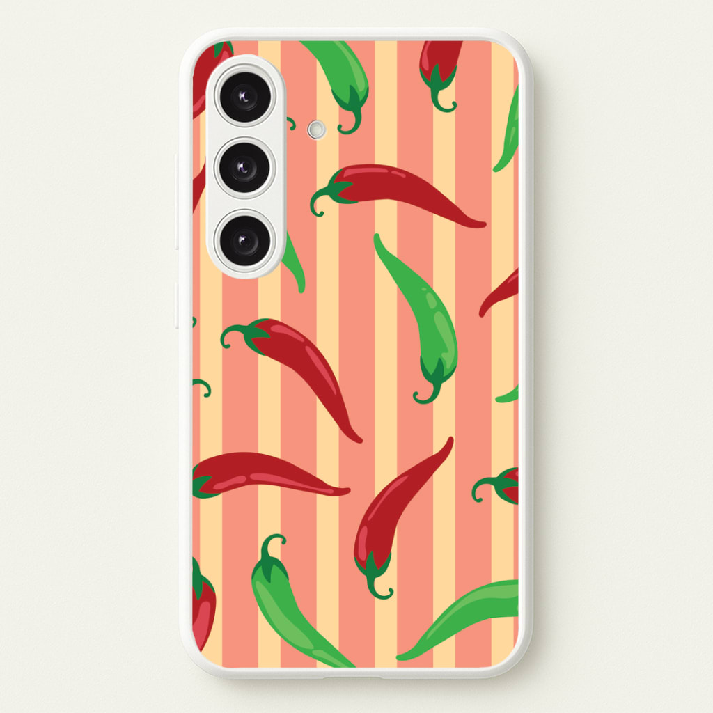 Chilis With Stripes Pattern Phone Case