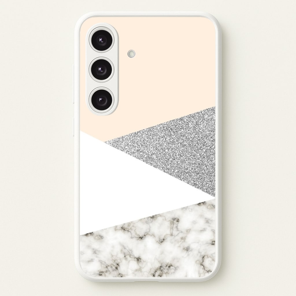 Abstract Marble and Silver Pattern Phone Case