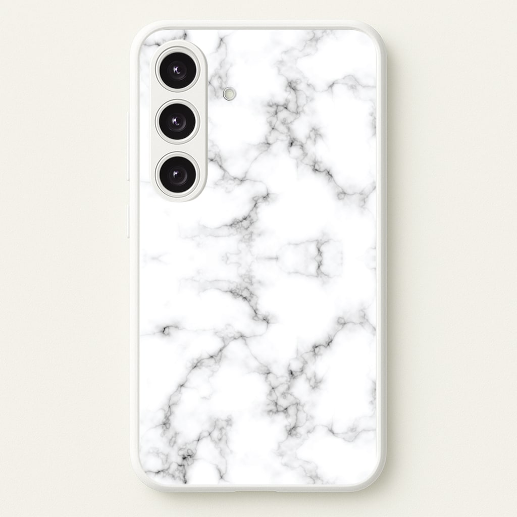 White Marbled Phone Case