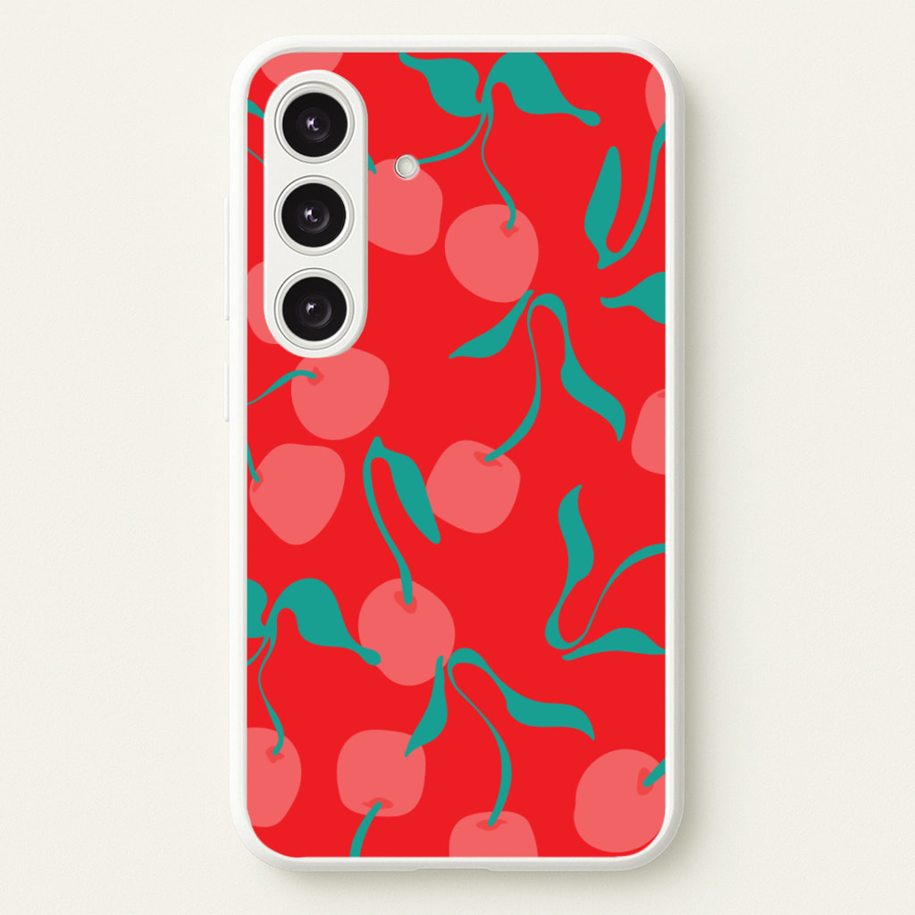 Red Abstract Cherries Pattern Phone Case