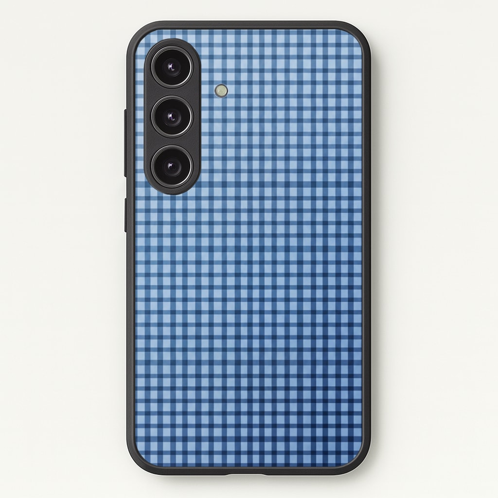 Back to Casics - Blue Gingham Weave Phone Case