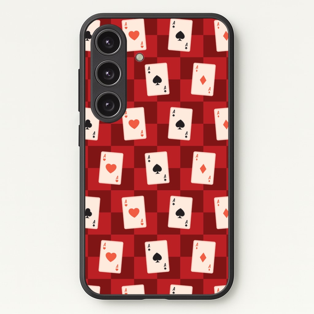 Card Deck Checkered Pattern Phone Case - Galaxy S25 / Standard