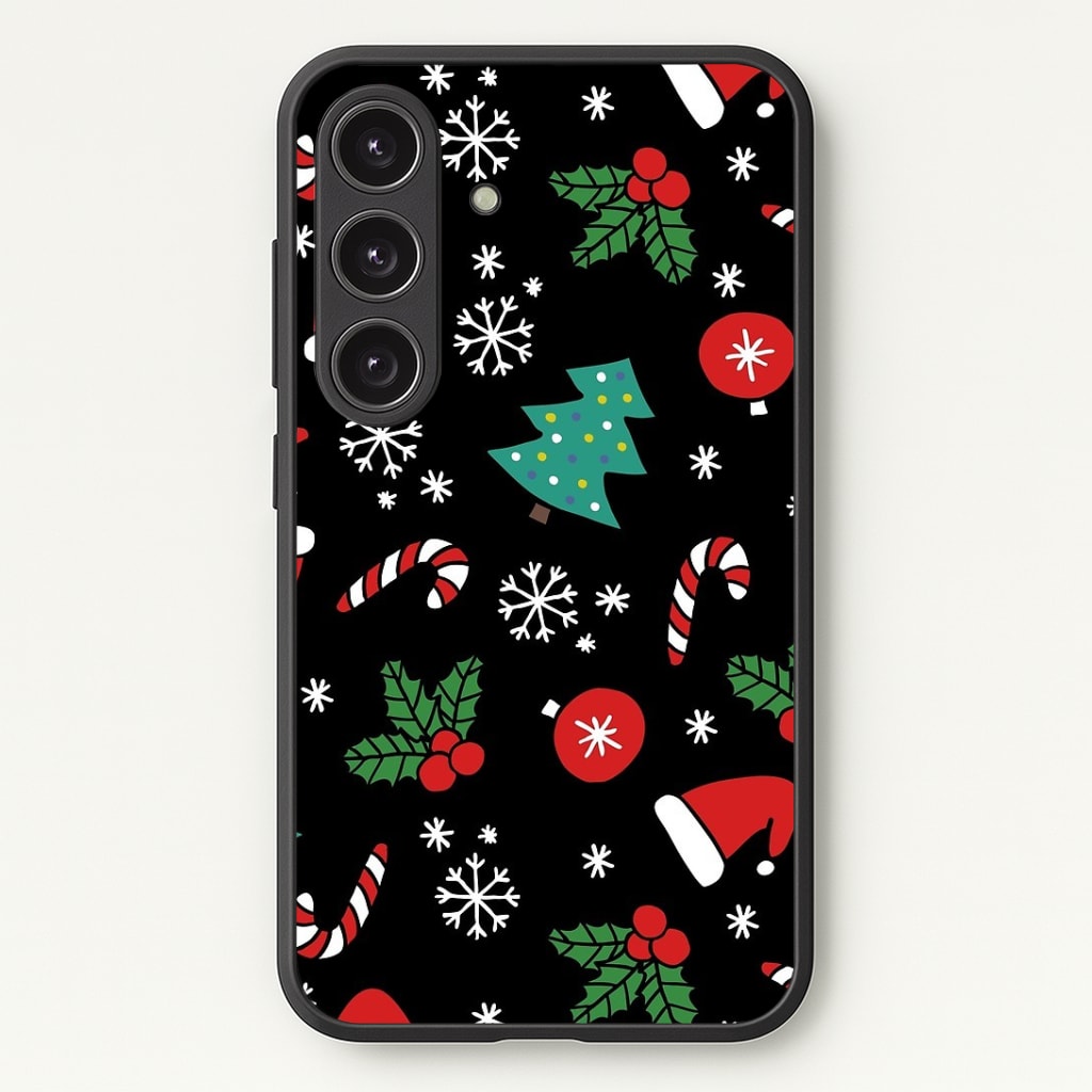 Christmas Objects Pattern Phone Case - Galaxy S25 / Standard