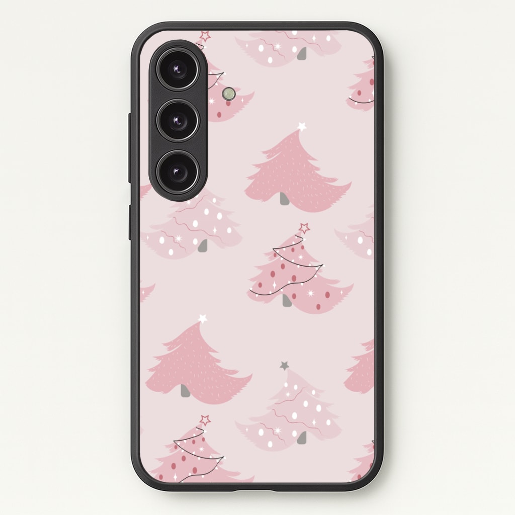 Pink Christmas Tree Pattern Phone Case - Galaxy S25 / Standard