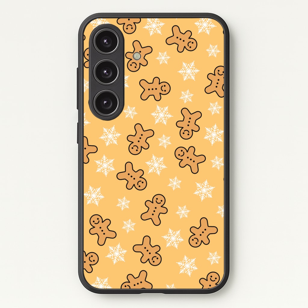 Cute Gingerbread And Snowflakes Pattern Phone Case
