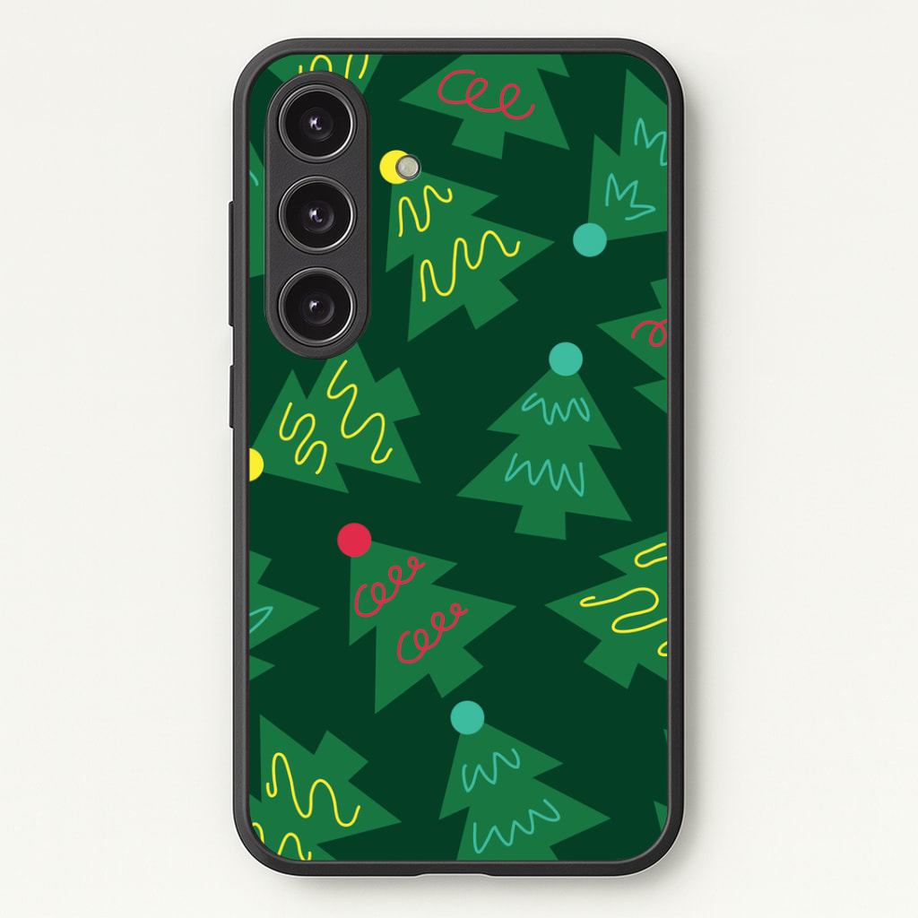 Abstract Christmas Trees Pattern Phone Case - Galaxy S25 / Standard