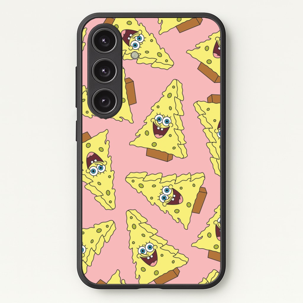 Christmas Tree Cartoon Sponge Pattern Phone Case - Galaxy S25 / Standard