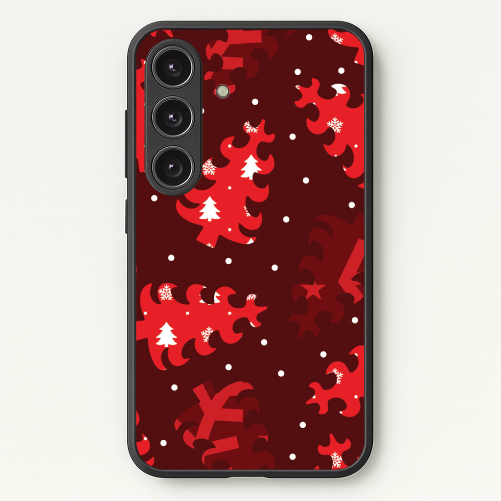 Wrapping Paper Christmas Tree Pattern Phone Case - Galaxy S25 / Standard