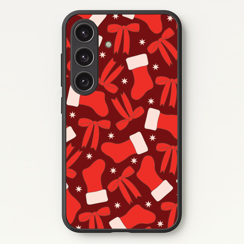 Stockings And Bows Pattern Phone Case - Galaxy S25 / Standard