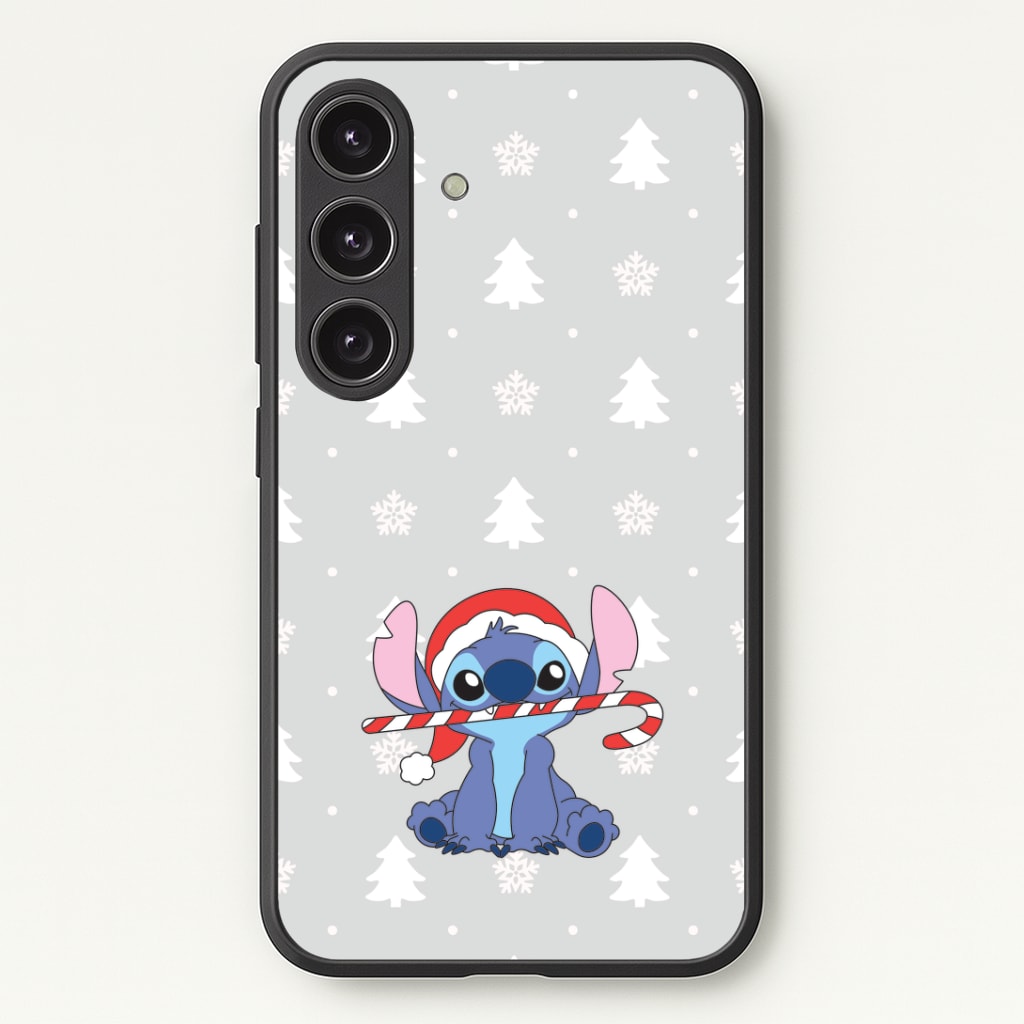 Cute Blue Alien Candycane Phone Case - Galaxy S25 / Standard
