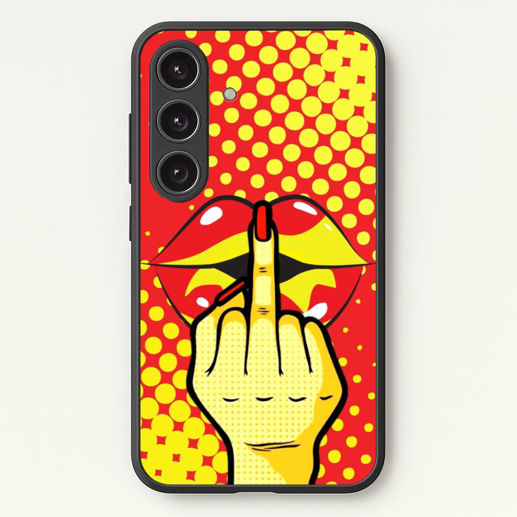 Middle Finger Kiss - Pop Art Phone Case - Galaxy S25 / Standard