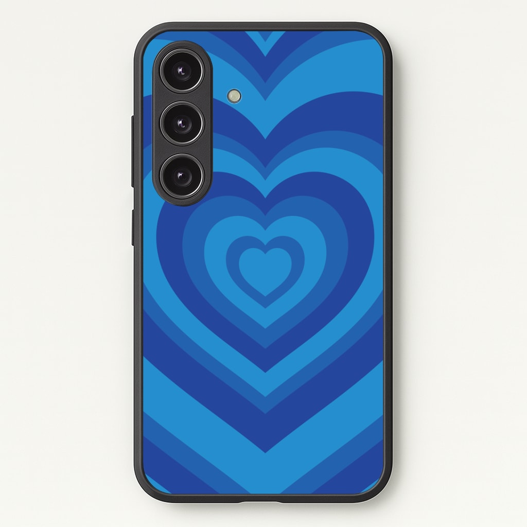 Blue - Colourful Hearts Phone Case - Galaxy S25 / Standard