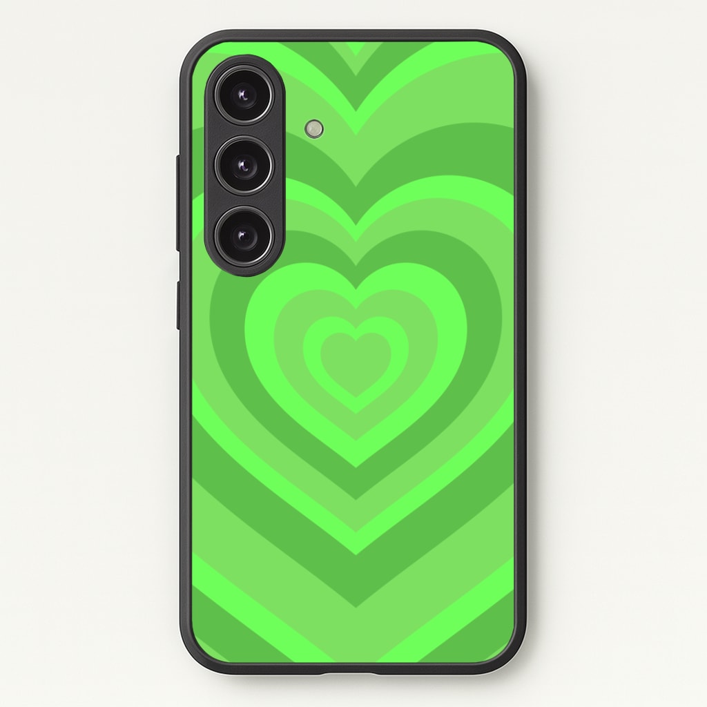 Green - Colourful Hearts Phone Case - Galaxy S25 / Standard