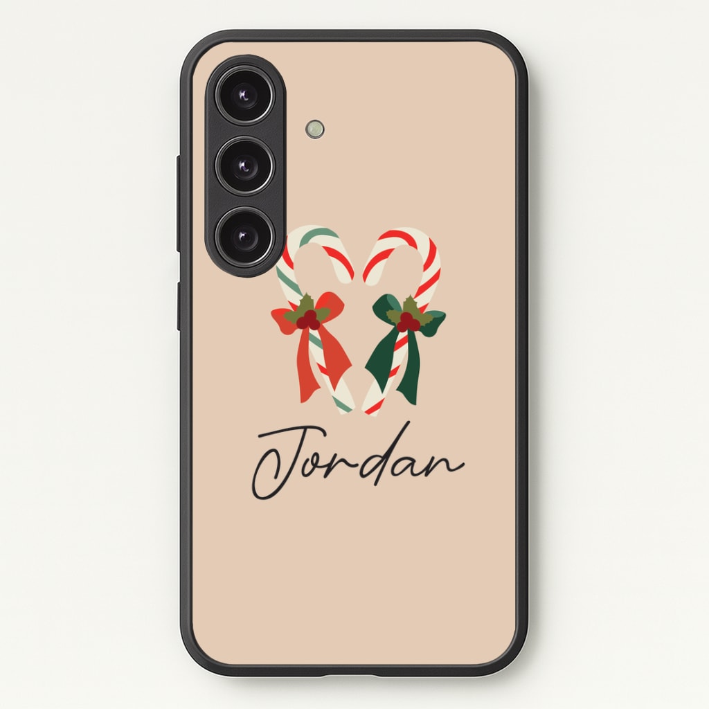 Candycane - Personalised Christmas Phone Case - Galaxy S25 / Standard