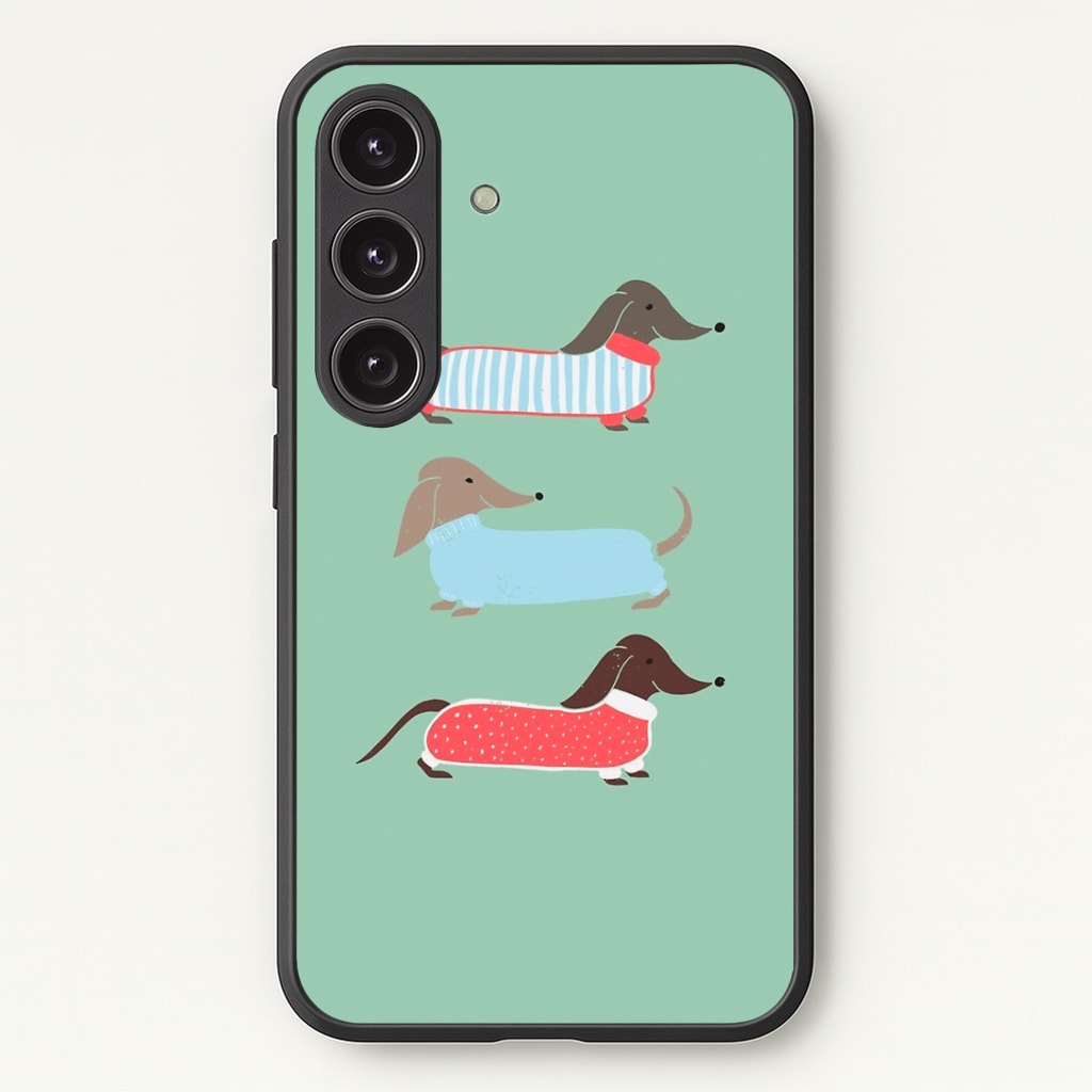 Sausage Dogs in Jumpers Phone Case - Galaxy S25 / Standard