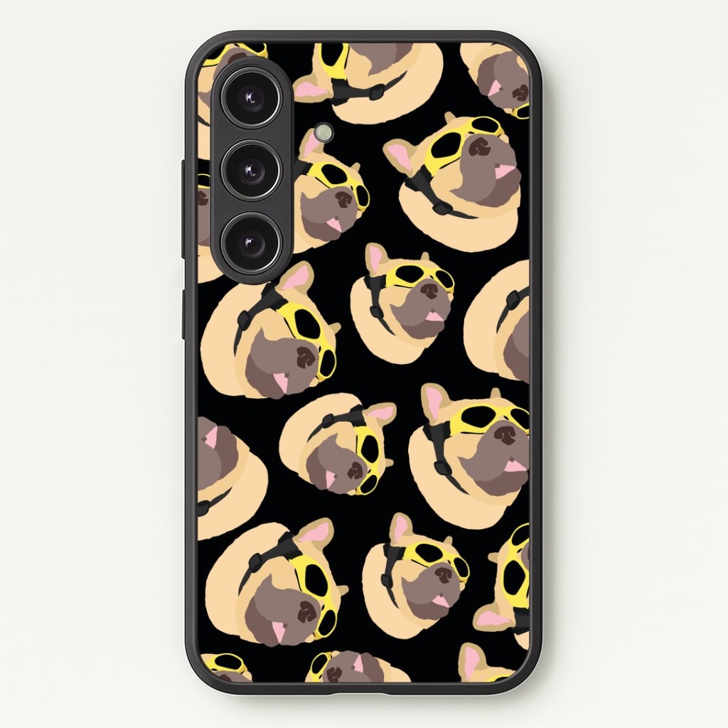 Frenchie With Goggles Pattern Phone Case - Galaxy S25 / Standard